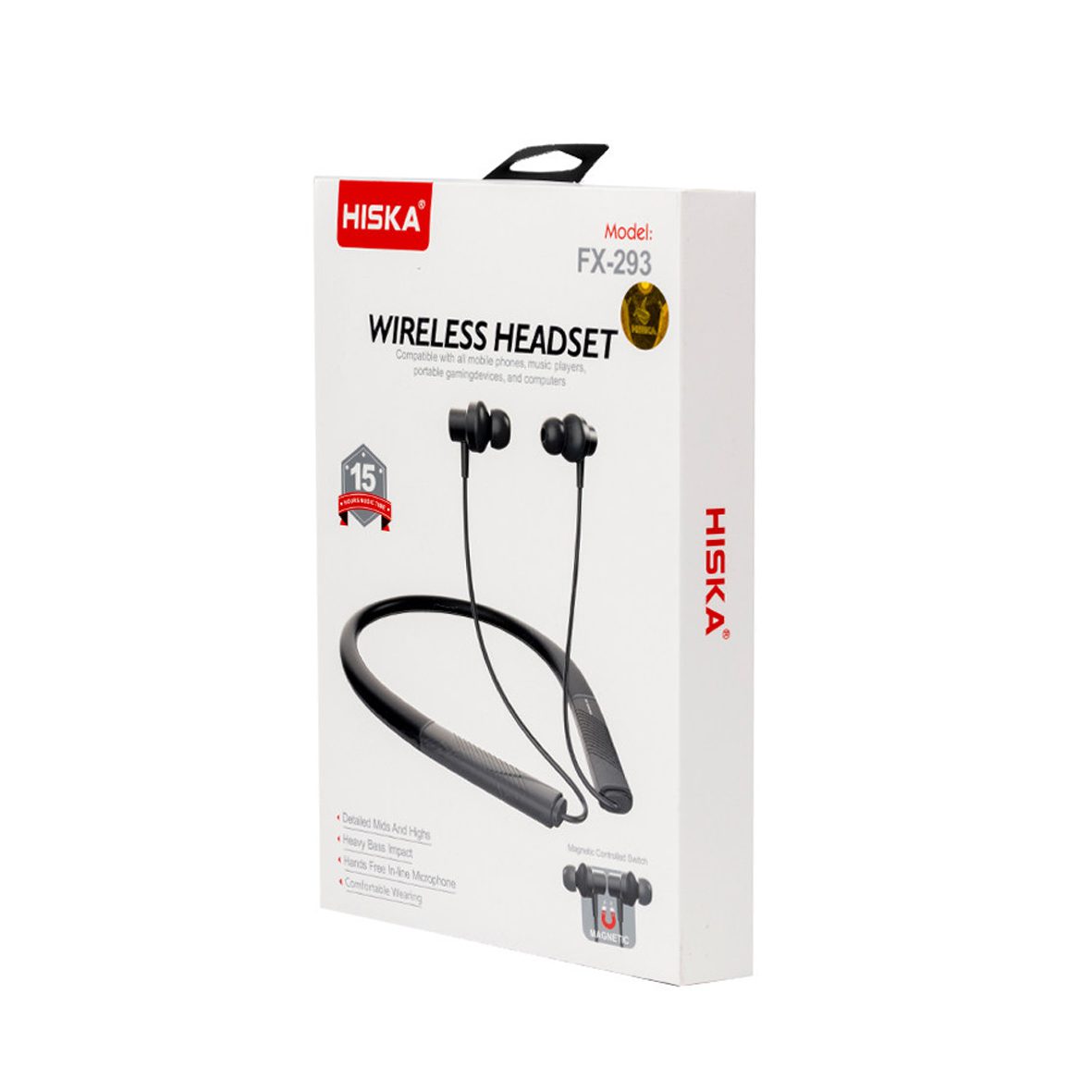 048 هدست بلوتوثی گردنی FX-293 هیسکا ا Bluetooth Headset Neckband FX293 کد 5630 - تصویر 1