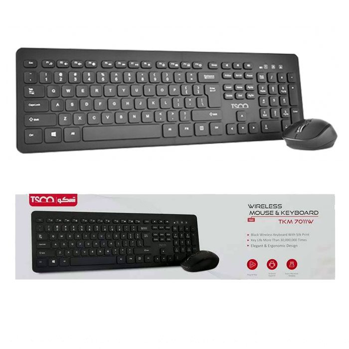 1-9 کیبورد و ماوس بی سیم تسکو TKM 7011w ا TSCO TKM 7011 Wireless keyboard and Mouse — تصویر 2