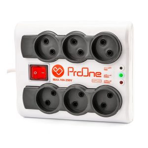 محافظ برق 6 خانه 3 متری پرووان PPS610 کد 5799 - سیکاس کالا محافظ برق 6 خانه 3 متری پرووان PPS610