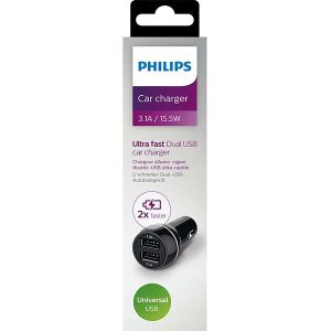 شارژر فندکی دو پورت فیلیپس مدل DLP2357/10