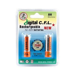 باطری قلمی قابل شارژ سی اف ال مدل 2500mAh AA بسته 2 عددی