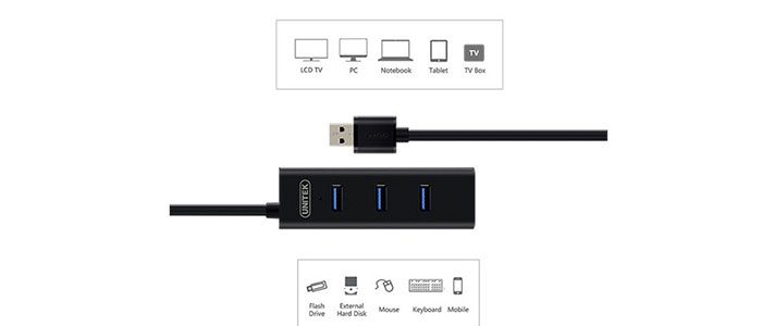 سیکاس کالا هاب USB 3.0 چهار پورت یونیتک مدل Y-3089 کد 1890