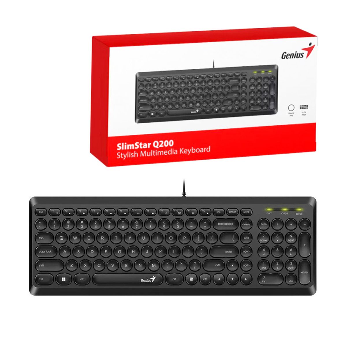 1664 کیبورد جنیوس SlimStar Q200 کد 5140 - 7392 — تصویر 3