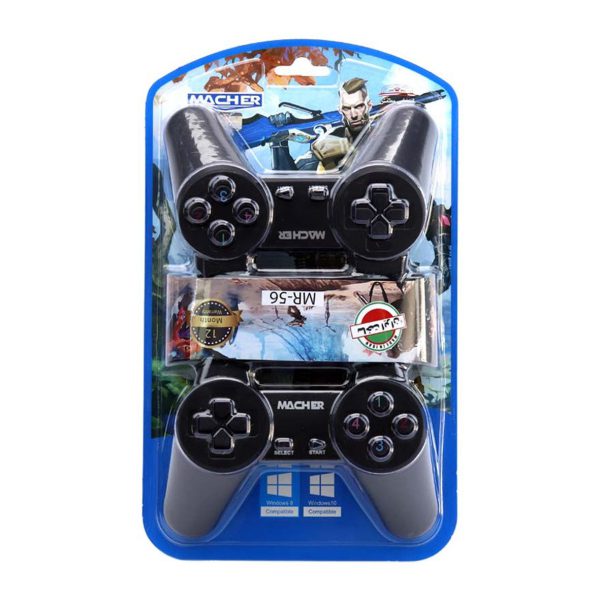 دسته بازی دوبل ساده سیمی Macher MR-56 ا Macher MR-56 PC Gaming Controller — تصویر 2