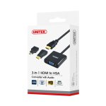 مبدل HDMI به VGA یونیتک مدل Y-6355 همراه با آداپتور Micro/Mini HDMI — تصویر 3