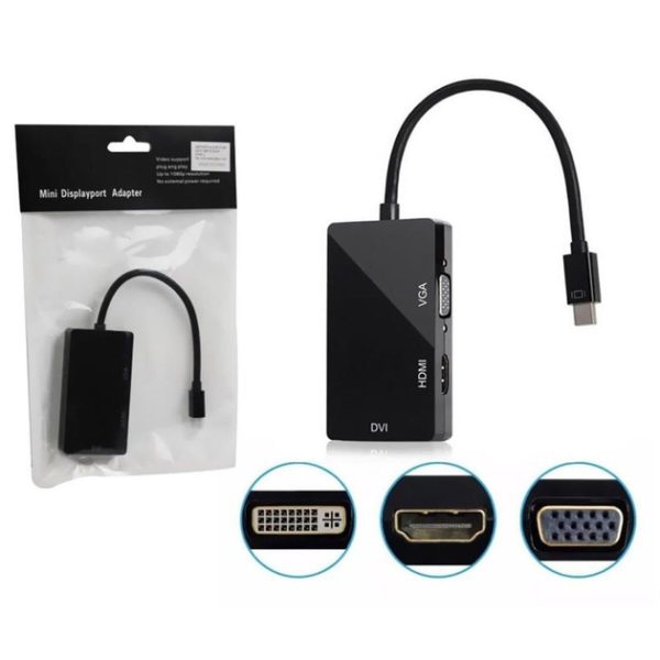 تبدیل مینی دیسپلی به مولتی 3 پورت ا Mini DisplayPort to HDMI/VGA/DVI-I Conversion