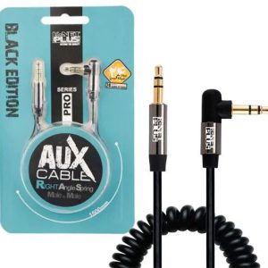 کابل AUX فنری 90 درجه مدل KP-C1010 طول 1.5 متر کی نت پلاس ا 90 degree spring AUX cable model KP-C1010 length 1 — تصویر 3