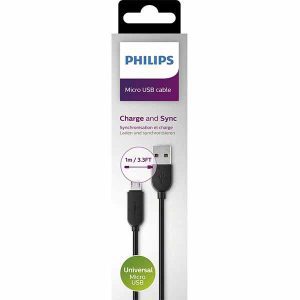 کابل تبدیل USB به microUSB فیلیپس اورجینال مدل DLC2416U طول 1 متر