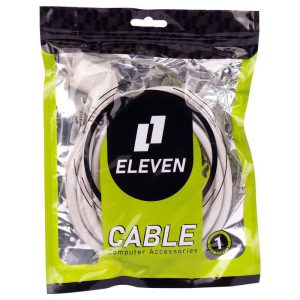 کابل برق پاور برند ELEVEN مدل c13 متراژ 1.5 (سوکت 90 درجه+رنگ طوسی )