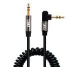کابل AUX فنری 90 درجه مدل KP-C1010 طول 1.5 متر کی نت پلاس ا 90 degree spring AUX cable model KP-C1010 length 1 — تصویر 2