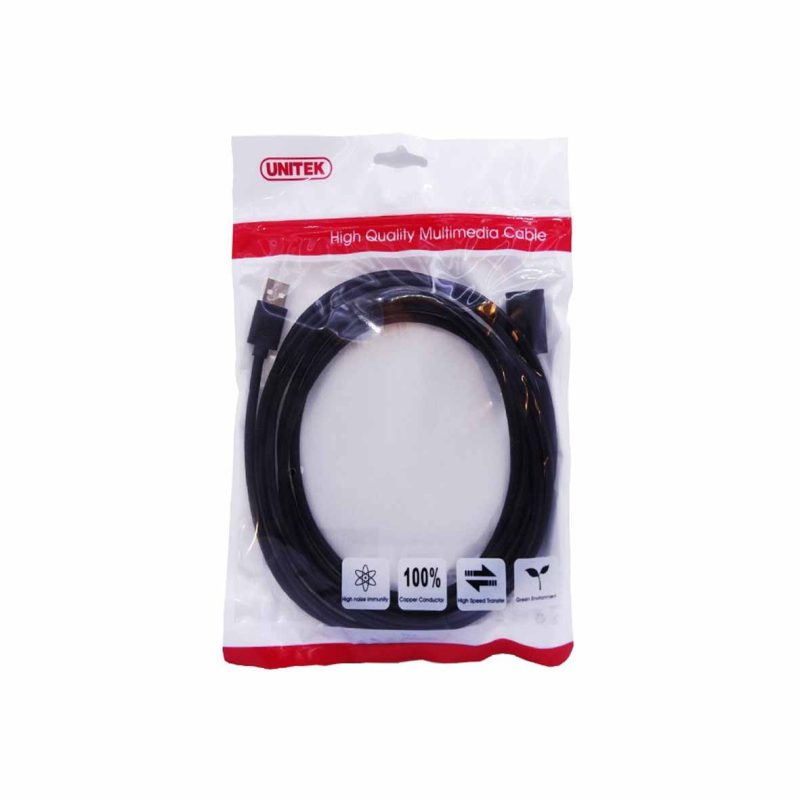 کابل افزایش طول USB 2.0 یونیتک مدل Y-C418GBK به طول 5 متر — تصویر 3