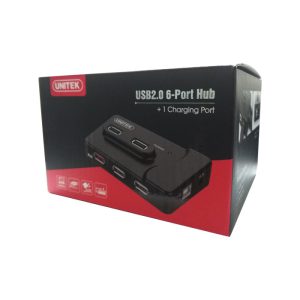 هاب USB شش پورت با قابلیت شارژ یونیتک مدل Y-2072 ا Y-2072 USB2.0 6Port Hub with Charging Port