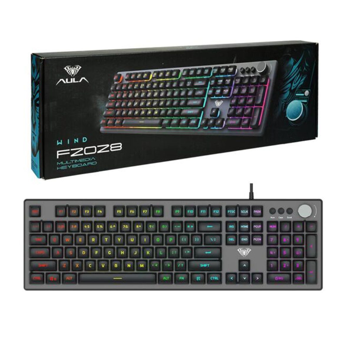 905 کیبورد با سیم گیمینگ آئولا مدل F2028 ا AULA GAMING KEYBOARD F2028 کد 5887 - تصویر 1