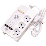 محافظ برق یخچال 3 خانه مچر Macher MR-204 به طول 1.8 متر ا Macher 1.8m Voltage Protector 3 plug