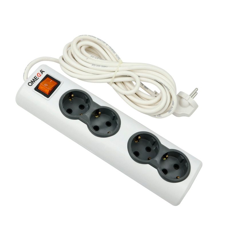 چند راهی برق امگا مدل R4000 طول 5 متر ا Omega R4000 Power Strip 5M — تصویر 3
