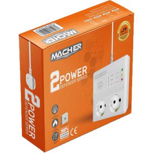 محافظ برق یخچال 2 خانه مچر مدل MR-205 ا Protector 2 Digital Houses Electric 1.8 Meter Cable MACHER MR-205