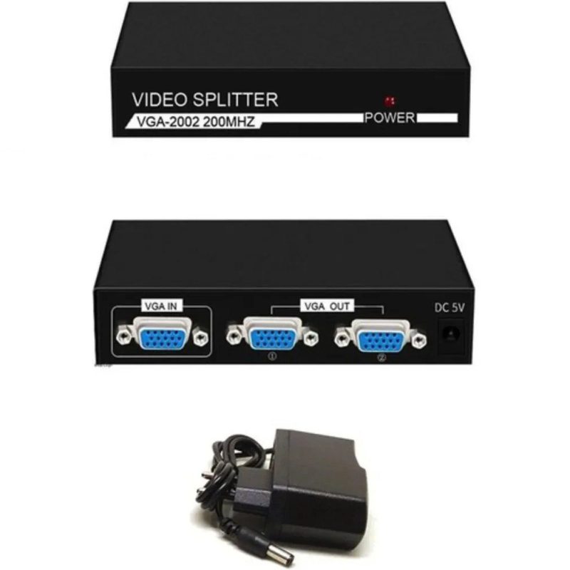 اسپلیتر VGA فلزی آداپتور دار 2 پورت — تصویر 3