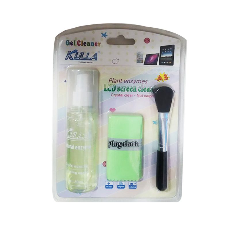 gel-cleaner-kulla کلینر تمیز کننده ژله ای فرچه دار دستمال نانو KULLA هشتاد میل