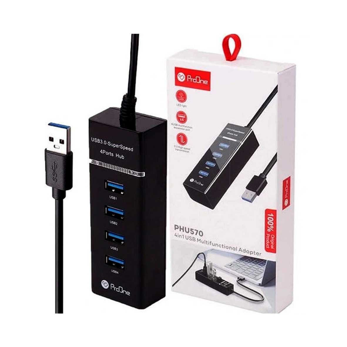 temple copy هاب 4 پورت پرووان ProOne PHU570 USB3.0