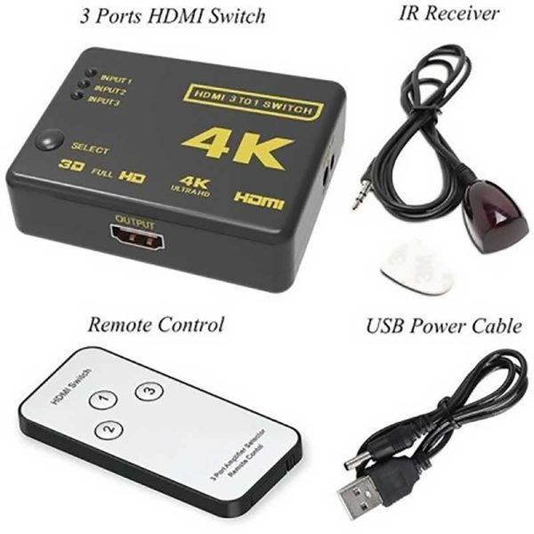 سوئیچ HDMI کنترل دار 4K ونتولینک 3 پورت — تصویر 2