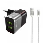 شارژر دیواری الدینیو مدل A2206 همراه با کابل میکرو USB ا LDNIO A2206 USB Charger — تصویر 4