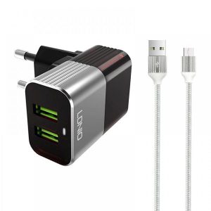 شارژر دیواری الدینیو مدل A2206 همراه با کابل میکرو USB ا LDNIO A2206 USB Charger — تصویر 4