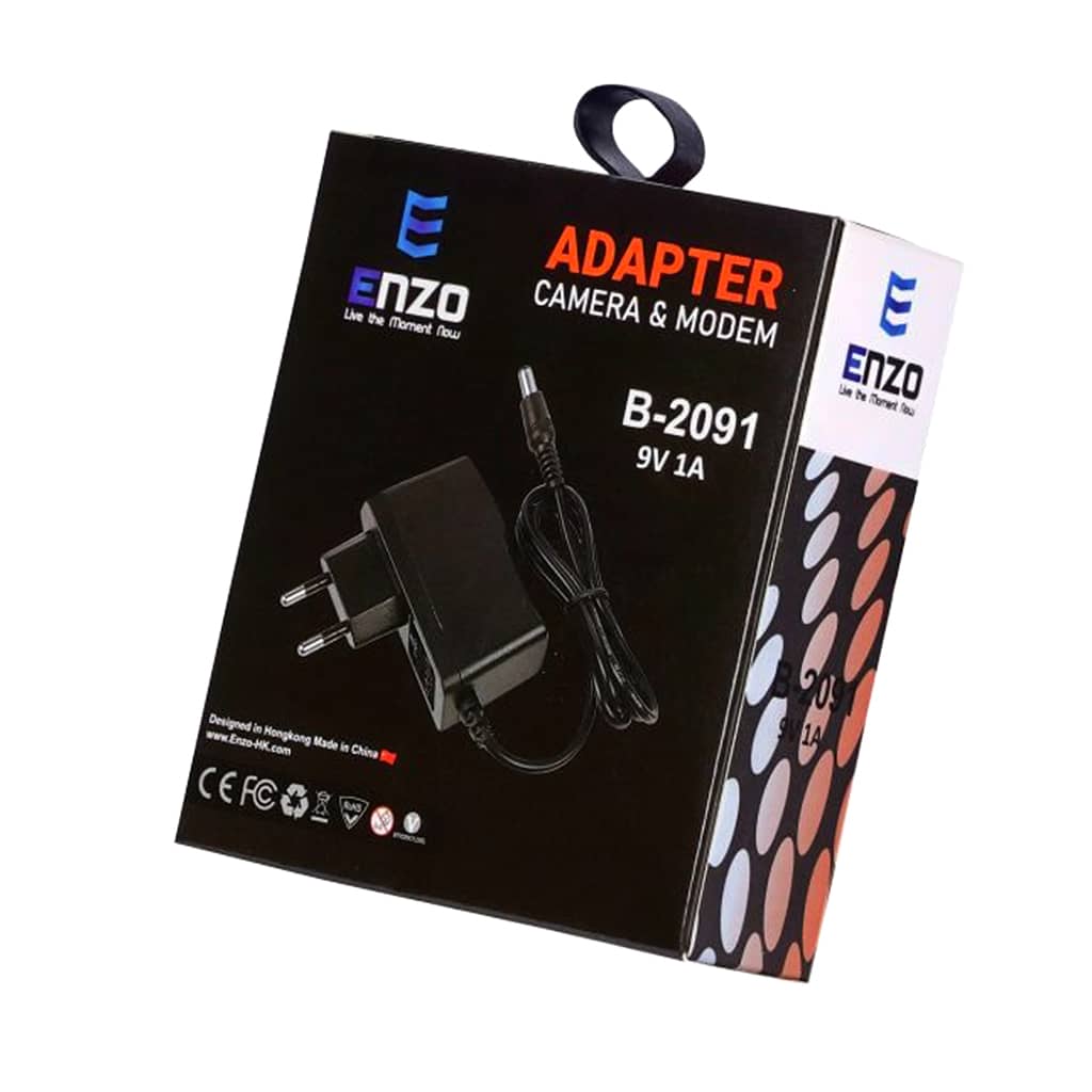 DC-9V-1A-Power-Adaptor-Enzo-Router-Modem-ParsianKalacom-6 آداپتور 9 ولت 1 آمپر انزو ENZO B-2091 — تصویر 3