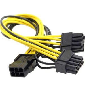 تبدیل 6 پین نر برق پاور به دو تا 2+6 پین ماده گرافیک ا GPU 6 pin / 8pin 8 pin Female to dual PCI-E