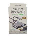 هاب 4 پورت تایپ سی Type-C To HDMI 4 In 1 Adapter