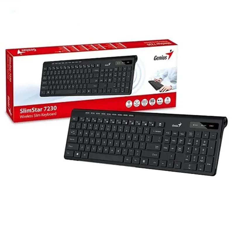 کیبورد بی سیم جنیوس مدل اسلیم استار 7230 ا Genius SlimStar 7230 Wireless Keyboard کد 6195 - سیکاس کالا کیبورد بی سیم جنیوس مدل اسلیم استار 7230 ا Genius SlimStar 7230 Wireless Keyboard