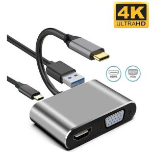 هاب 4 پورت تایپ سی Type-C To HDMI 4 In 1 Adapter — تصویر 3