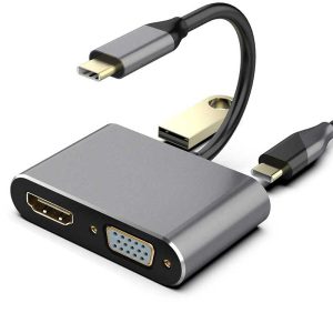 هاب 4 پورت تایپ سی Type-C To HDMI 4 In 1 Adapter — تصویر 5