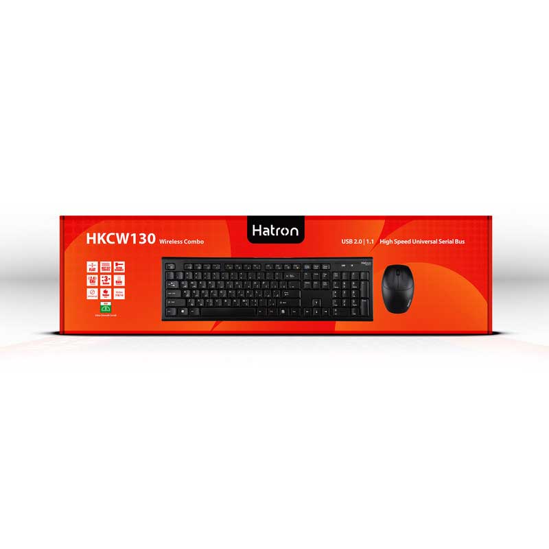 Hatron-HKCW130-Wireless-Keyboard-And-Mouse کیبورد و ماوس بی سیم هترون مدل HKCW130 ا Hatron HKCW130 Wireless Keyboard And Mouse — تصویر 2