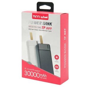 پاوربانک تسکو TP 889 ظرفیت 30000 میلی آمپر ساعت ا TSCO TP 889 30000mAh Power Bank کد 4893 - سیکاس کالا پاوربانک تسکو TP 889 ظرفیت 30000 میلی آمپر ساعت ا TSCO TP 889 30000mAh Power Bank — تصویر 2