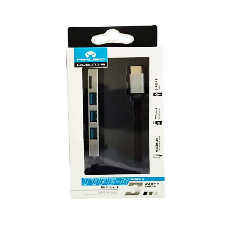 mikuso-hub-019-2-in-1-type-c-hub-20-3-usb-02 هاب Type C به 3 پورت USB2 میکاسو مدل 019 — تصویر 2