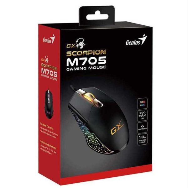 ماوس گیمینگ جنیوس مدل Scorpion M705 ا Genius Scorpion M705 Wired Optical Gaming Mouse — تصویر 2