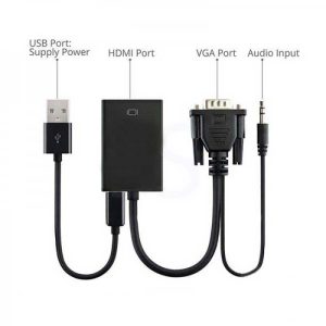 تبدیل وی جی ای به اچ دی ام آی پک سبز ا VGA TO HDMI ADAPTER — تصویر 2