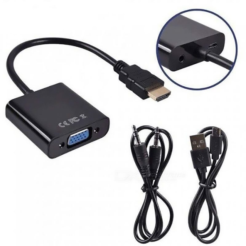 datalife-HDMI-to-VGA-Adapter-with-aux-and-power-01 تبدیل HDMI به VGA همراه خروجی صدا و پاور دیتالایف — تصویر 2