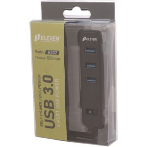 هاب USB3 الون 4 پورت مدل H302 ا ELEVEN H302 USB3.0 4PORT HUB کد 6788 - سیکاس کالا هاب USB3 الون 4 پورت مدل H302 ا ELEVEN H302 USB3.0 4PORT HUB — تصویر 2