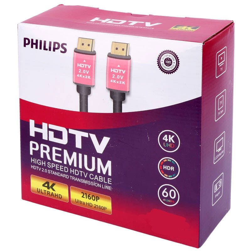 Philips-HDMI-4k-10m-Cable-01 کابل HDMI فیلیپس مدل 4K ورژن2 به طول 10 متر — تصویر 2