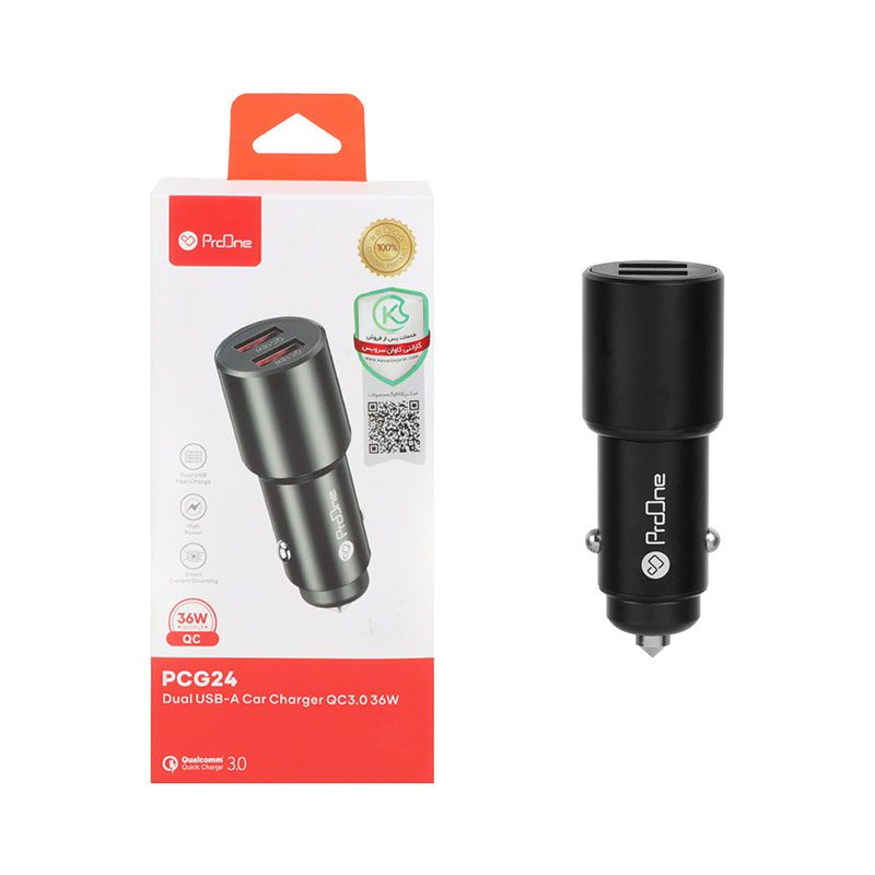 شارژر فندکی پرووان مدل PCG24 36W ا ProOne PCG24 36W Car Charger — تصویر 2