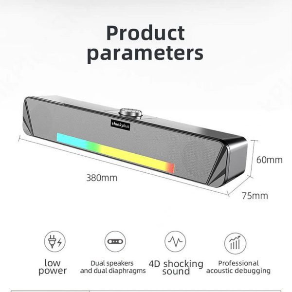 اسپیکر لنوو مدل Thinkplus Desktop Soundbar TS33-B ا Thinkplus Desktop Soundbar TS33-B