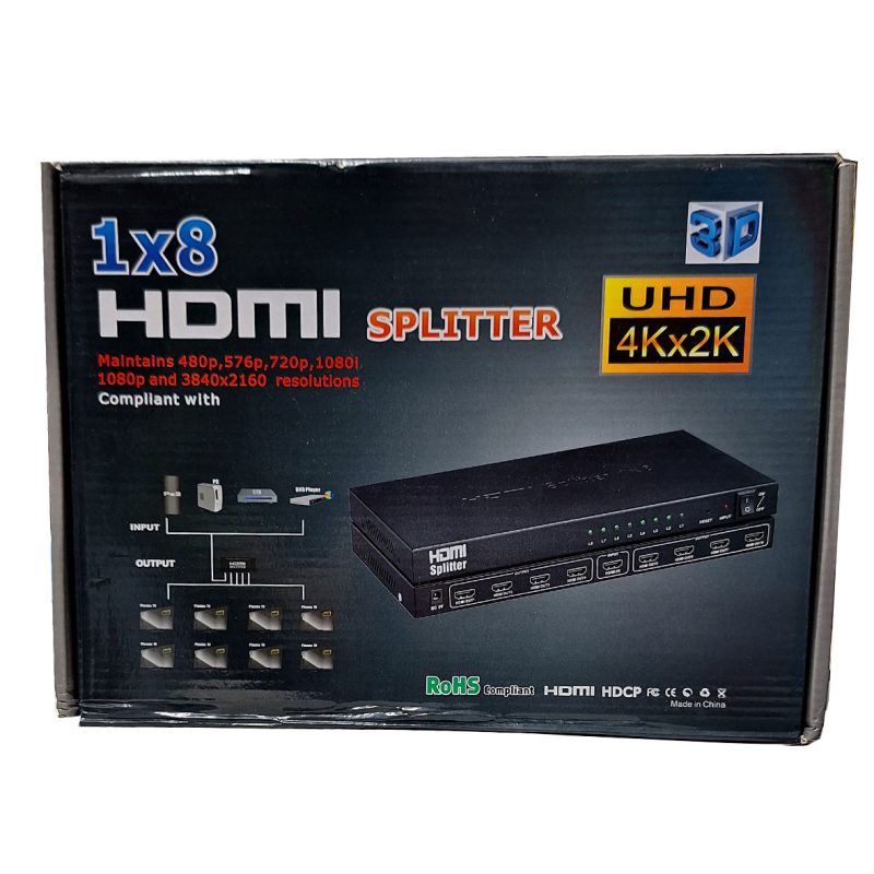 اسپلیتر 8HDMI پورت UHD 4k × 2k