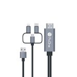 کابل تبدیل HDMI به USB-C / microUSB / Lightning پرووان مدل ProOne PCH70 طول 1.8متر — تصویر 2