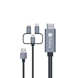 کابل تبدیل HDMI به USB-C / microUSB / Lightning پرووان مدل ProOne PCH70 طول 1.8متر — تصویر 2