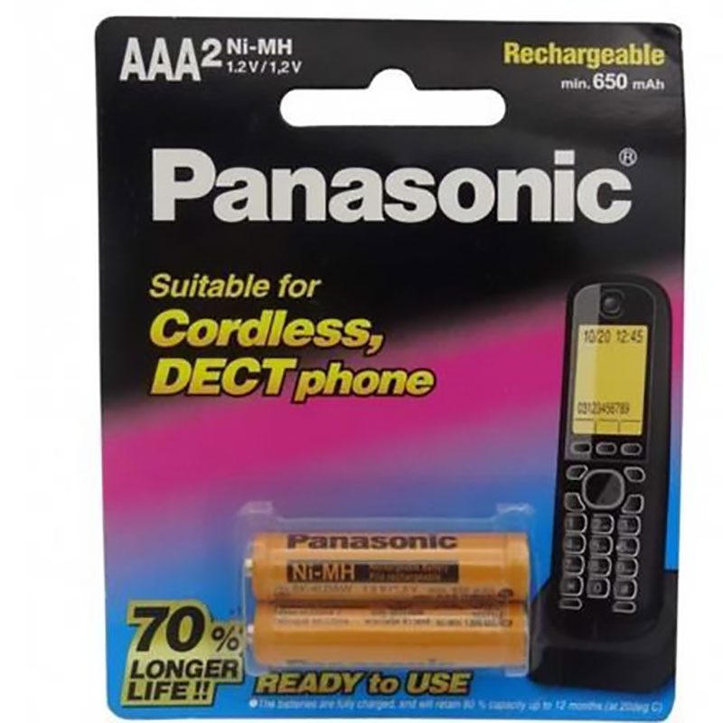 باطری نیم قلمی قابل شارژ 650mAh دو تایی Panasonic کد 3129 - سیکاس کالا باطری نیم قلمی قابل شارژ 650mAh دو تایی Panasonic — تصویر 2
