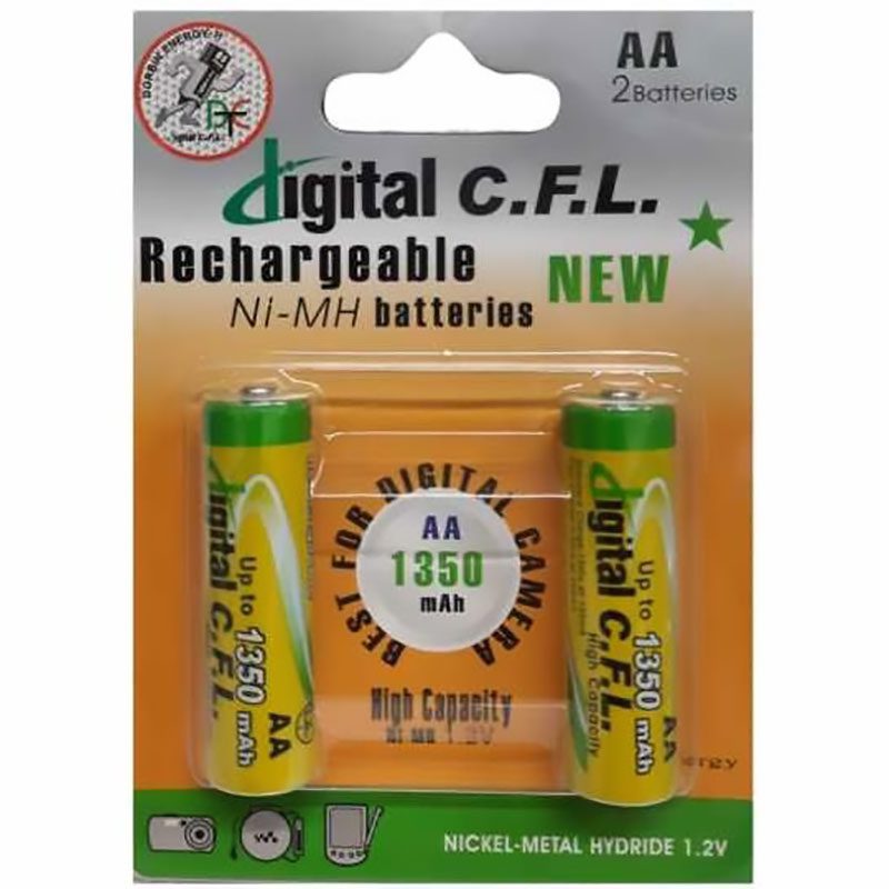 cfl-aa-1350 باطری قلمی قابل شارژ سی اف ال مدل CFL1350MAH بسته 2 عددی