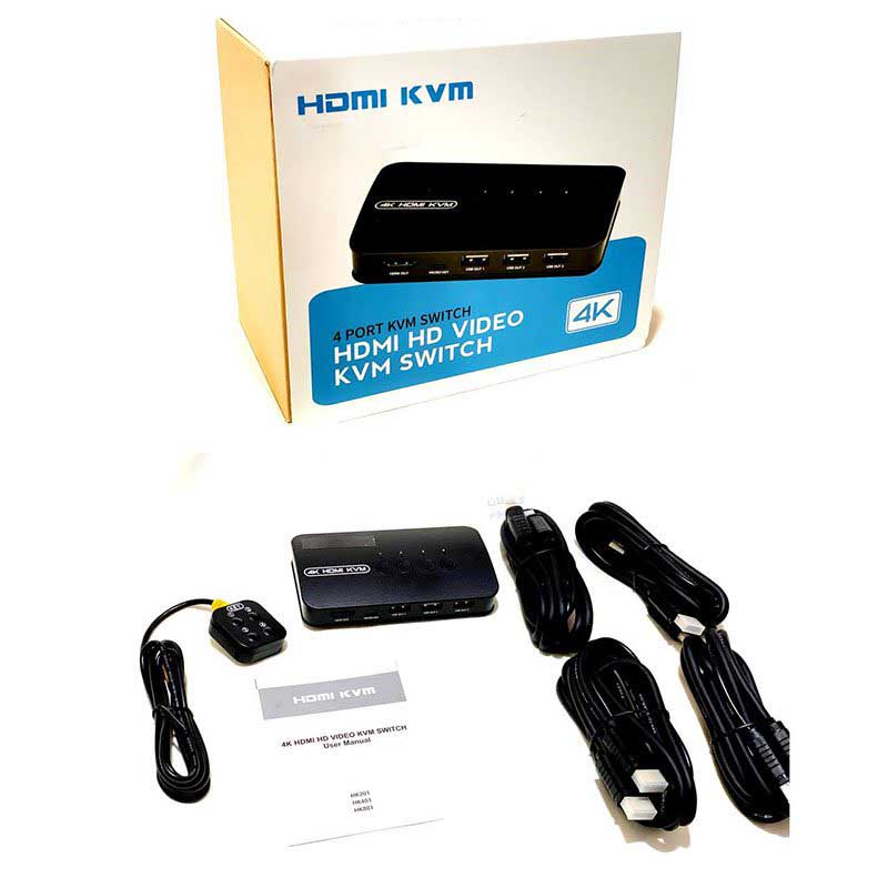کی وی ام سوییچ 4 پورت HDMI دستی مدل HK-401 اورجینال کد 2306 - سیکاس کالا کی وی ام سوییچ 4 پورت HDMI دستی مدل HK-401 اورجینال