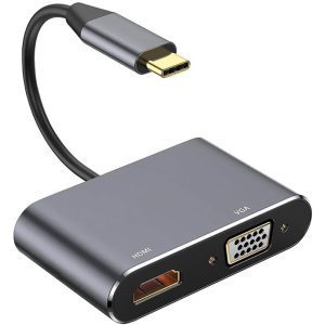 هاب تبدیل Type-C به HDMI / VGA کی نت مدل K-COUC30HV ا Knet K-COUC30HV Type-C To HDMI / VGA Convertor