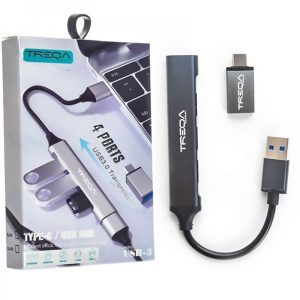 هاب 4 پورت USB 3.0 و تبدیل تایپ سی ترکا (TREQA) مدل USB-3 کد 6895 - سیکاس کالا هاب 4 پورت USB 3.0 و تبدیل تایپ سی ترکا (TREQA) مدل USB-3 — تصویر 3